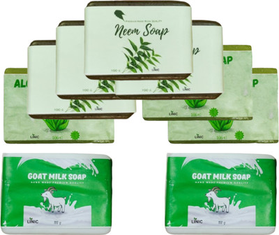 linic HERBAL NEEM SOAP(4), ALOE VERA(3), GOAT MILK SOAP(2)(9 x 100 g)
