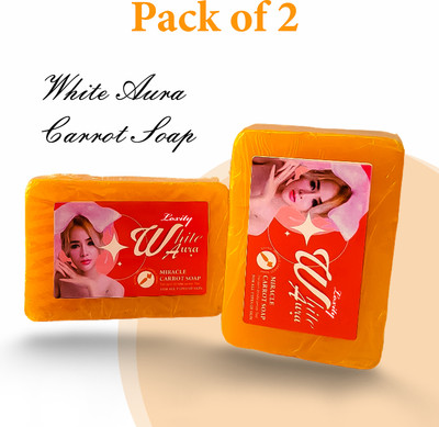 LOXITY White Aura Soap Miracle Carrot- Natural Skin Radiance & Nourishing for Face Care(2 x 100 g)