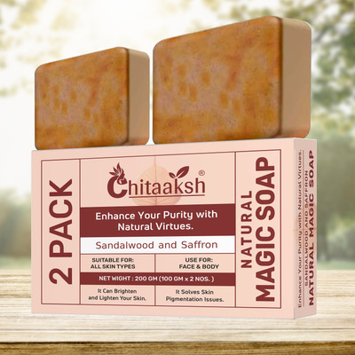 CHITAAKSH Natural Magic Soap – Enriched with Essential Oils for a Spa-Like Bath(2 x 100 g)