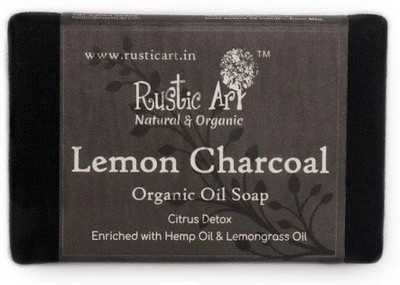 RUSTIC ART Lemon Charcoal Soap(100 g)