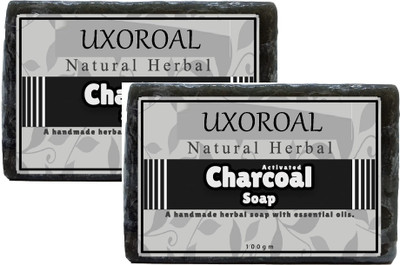 uxoroal for Men | Charcoal Bath Soap Anti-Bacterial(2 x 20 g)