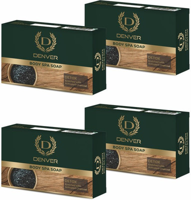 DENVER Body Spa Soap DETOX Enriched With Activated Charcoal (4 x 125 g)