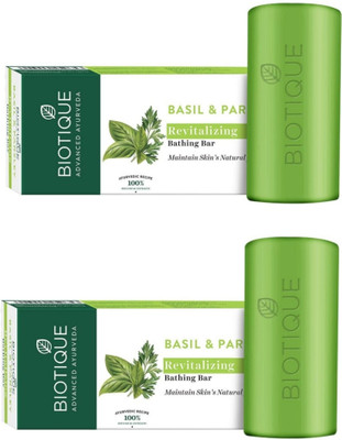 BIOTIQUE Basil & Parsley Revitalizing Soap 150 g each (Pack of 2)(2 x 150 g)