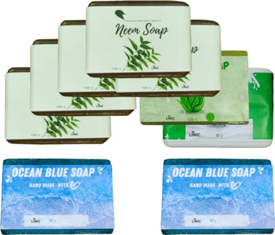 linic HERBAL NEEM SOAP(5), ALOE VERA(1), OCEAN BLUE(2), GOAT MILK(1)(9 x 100 g)