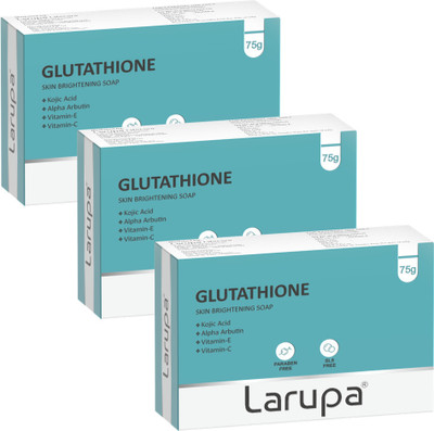Larupa Glutathione Skin Brightening Soap with Kojic Acid For Dark spots & Melasma(3 x 75 g)
