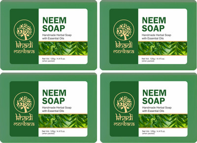 MeriBana Khadi Neem Handmade Bath Soap(4 x 125 g)