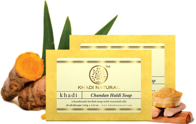KHADI NATURAL Ayurvedic Chandan Haldi Soap(250 g)