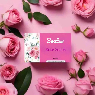 SOUTSU Gluta Rose Soap for Glowing Skin & Skin Softening with Glutathione & Rose(2 x 100 g)