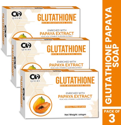 CO Luxury Glutathione Papaya Skin Brightening Soap | Kojic Acid & Aloevera Extract(3 x 100 g)