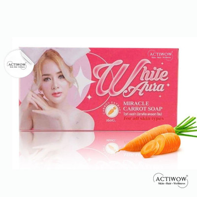 ACTIWOW White Aura Beauty Soap Glowing for Gentle Cleansing Carrot Formula(100 g)