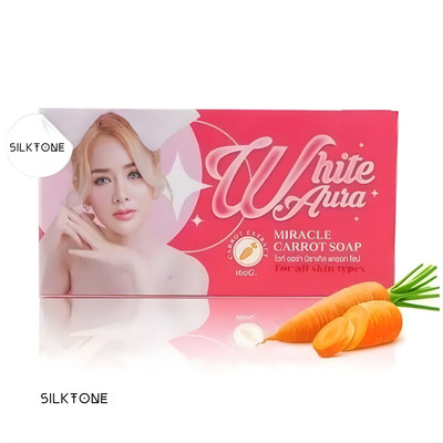 Silktone White Aura Carrot & Aloe Bright Glow Soap for Clear Skin.10(100 g)