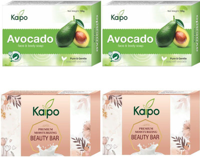 KAIPO Avocado Soap & Premium Moisturizing Beauty Bar Soap for Skin Glowing (Pack of 4)(400 g)