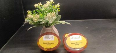 VEDAVATIENTERPRISE AZ Vedavati Kesar Kesuda Soap|Handmade Herbal Glow Soap|With Saffron& Plant Oils(3 x 110 g)