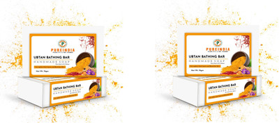 pureindia Handmade Ubtan Soap for Face & Body-with Original 9 Active Ingredients pack of 2(2 x 100 g)