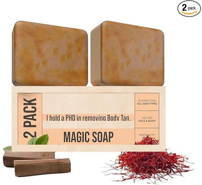 HINDSTAR Sandalwood & Magic Soaps For Bath | Paraben Free |Bath Soap (pack of 2)(2 x 50 g)