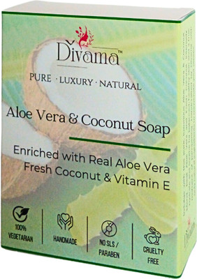 divama Aloe Vera & Coconut Handmade Soap|Shea Butter Vitamin E|Soft Hydrated Skin|125g(125 g)
