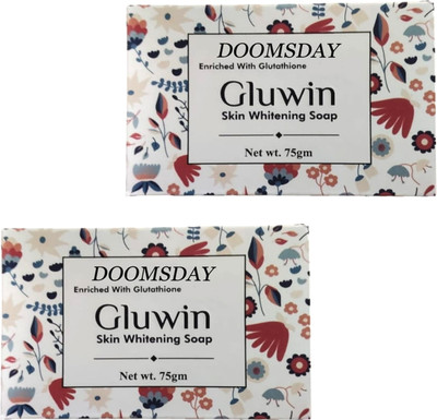 DOOMSDAY GLUWIN SKIN WHITENING SOAP ENRICHED WITH GLUTOTHIONE FOR SOFT SKIN PACK OF 2(2 x 75 g)
