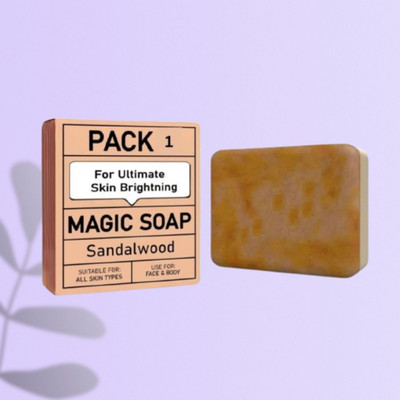 Agonize magic soap Ayurvedic Soap Saffron Sandalwood Glowing Skin (100gm),.(100 g)
