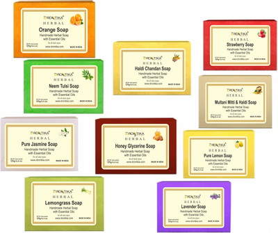 DRONTIKA WILD & PURE Handmade Herbal Soap Combo Natural Soap Gift Set, Enriched (Pack of 10)(10 x 125 g)