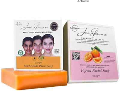 ACTIWOW Jiore Vigwa and Kojic Sinche Soap for Skin Radiance and Brightening A02(2 x 100 g)