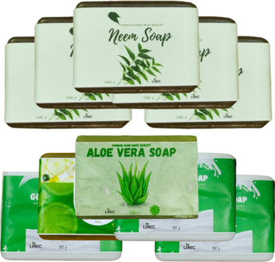 linic HERBAL NEEM SOAP(5), ALOE VERA(1), LEMON SOAP(1), GOAT MILK(3)(10 x 100 g)
