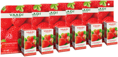vaadi Herbals Pack of 6 Strawberry Facial Bars with Grapeseed Extract (25gms x 6)(6 x 25 g)