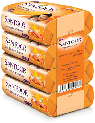 Santoor Sandal & Turmeric Soap(4 x 125 g)