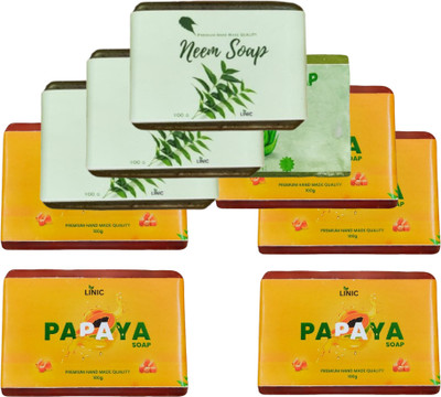 linic HERBAL NEEM SOAP(3), ALOE VERA(1), PAPAYA SOAP(5)(9 x 100 g)