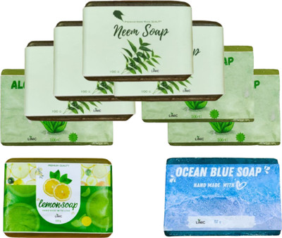 linic HERBAL NEEM SOAP(4), ALOE VERA(3), LEMON(1), OCEAN BLUE(1)(9 x 100 g)