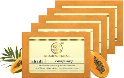 KHADI NATURAL Herbal Papaya Soap (Pack of 5)(625 g)
