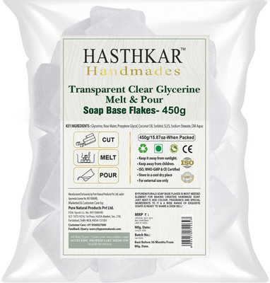 HASTHKAR Handmades Clear Glycerine Soap Base Flakes 450g(450 g)