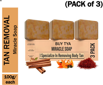 Buy TYA Sandalwood & Saffron Miracle Soap 3x100g Natural Tan Remover(3 x 100 g)