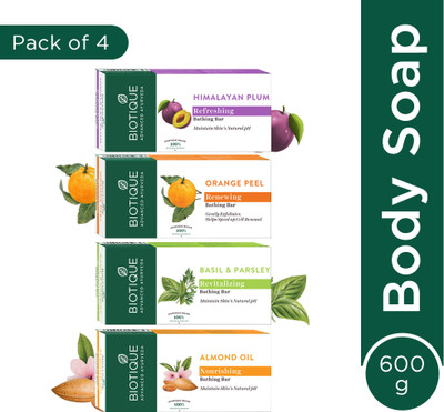 BIOTIQUE Bathing, Celebration Pack With 4 Unique ,Refreshing & Nourishing Soap(4 x 150 g)