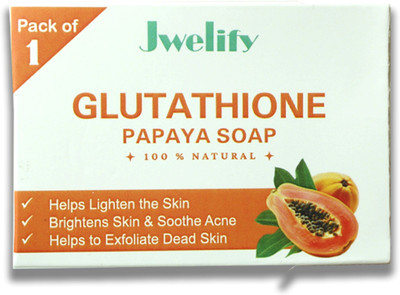jwelify Glutathione Papaya Skin Whitening and Brightening Soap,Reduce Tan,Dark Spots(100 g)