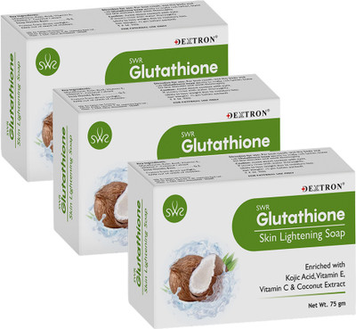 DEXTRON Glutathione Coconut Soap Deeply Moisturizing & Nourishing Soap(3 x 75 g)