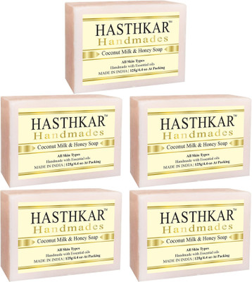 HASTHKAR Handmades Glycerine Coconut Milk & Honey Soap-125gm pack of 5(5 x 125 g)
