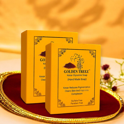 Golden Treez Saffron Handmade Soap For Fairness Natural Soap Pack of 2(2 x 115 g)