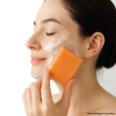 SmoothWave Cosmetics White Aura Carrot Extract Beauty Soap Gentle Skin Lightening Solution all(100 g)