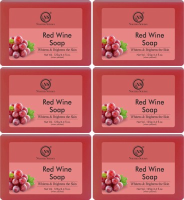 Nuerma Science Herbal Natural Red Wine Bath Soap Handmade Soap(6 x 125 g)