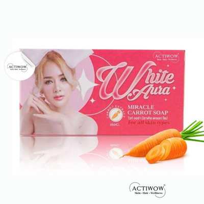 ACTIWOW White Aura Beauty Soap Softening for Soft Texture Carrot Formula(100 g)