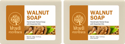 MeriBana Khadi Handmade Walnut Bath Soap(2 x 125 g)