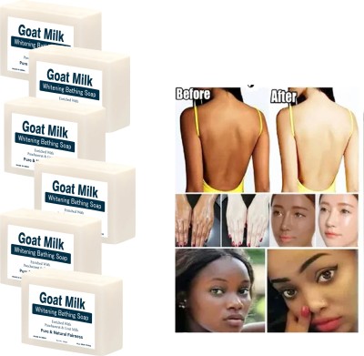 panthi Goat Milk White Soap for Women & Men 100gm Bathing Soap Bar (6 Pcs)(6 x 100 g)