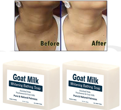 CHITAKSH Goat Milk White Soap,Enriched with Argan Oil | Best Skin Hydration soap (2 Pcs)(2 x 100 g)
