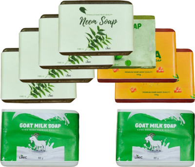 linic HERBAL NEEM SOAP(4), ALOE VERA(1), PAPAYA(2), GOAT MILK SOAP(2)(9 x 100 g)