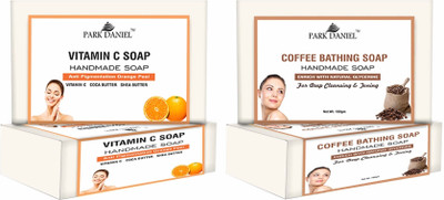 PARK DANIEL Vitamin C & Coffee Bathing Bar Soap Pack of 2 of 100Gms (200Gms)(2 x 100 g)