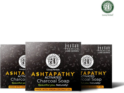 Ashtapathy Activated Charcoal Soap Pack of 3(125 g)