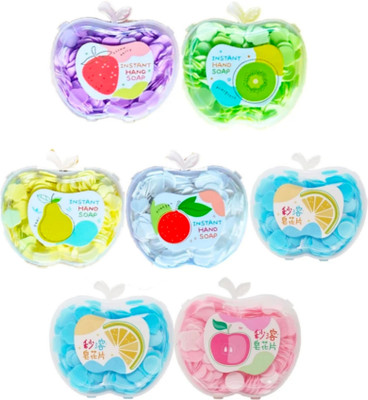 ghorela 7 Travel Apple Shape Paper Soap Bath & Hand Wash Pack of 7(7 g)