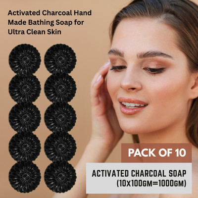 BadaHair Pack of 10 Deep Cleaning Charcoal Soap(10 x 100 g)