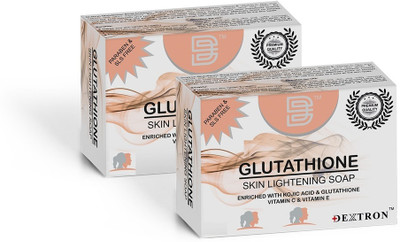 DEXTRON Skin Lightening Glutathione + Kojic Acid | Fades Dark Spots & Face Glow Soap(2 x 37.5 g)
