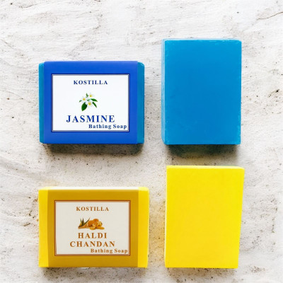 kostilla Bathing Soap Combo – Haldi Chandan + Jasmine(2 x 100 g)